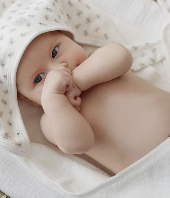 Box mit Badetuch und Baby-Kuscheltier aus Frottee und Doppeljersey. weiss MARSHMALLOW/weiss MULTICO