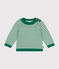 Baby-Pullover aus Woll- und Baumwollstrick grün JARDIN/ AVALANCHE