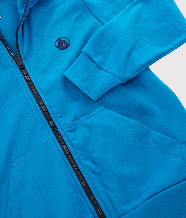 Kinder-Kapuzenshirt mit Rei&szlig;verschluss aus Baumwolle f&uuml;r Jungen blau