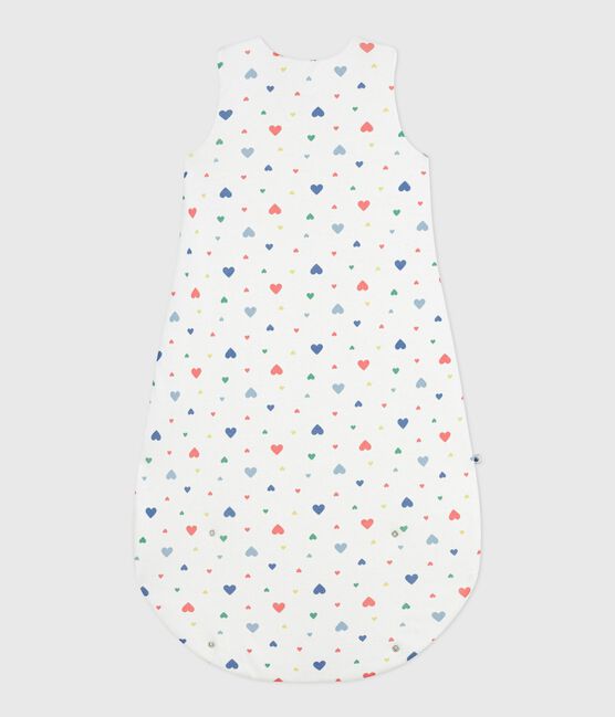 Babyschlafsack aus Baumwolle mit Herzmotiv TOG-Wert 2 weiss MARSHMALLOW/weiss MULTICO