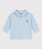Lang&auml;rmeliges Baby-Hemd aus Baumwolle mit Streifen blau/weiss