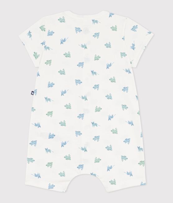 Baby-Kurzoverall aus Baumwolle mit Tiermotiven weiss MARSHMALLOW/weiss MULTICO