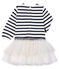 Langärmeliges gestreiftes Babykleid für Mädchen weiss MARSHMALLOW/blau SMOKING