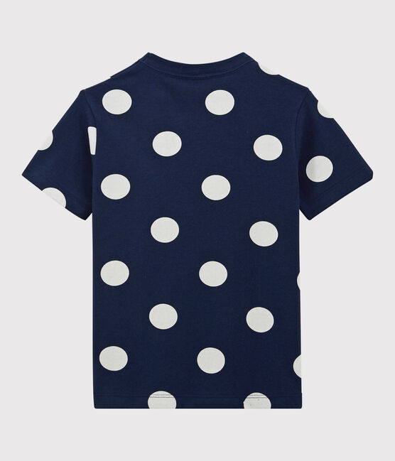 Kurzärmeliges T-Shirt aus Baumwolle für Jungen blau MEDIEVAL/weiss MARSHMALLOW
