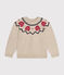 Kinder-Jacquard-Pullover aus Wolle und Baumwolle beige MONTELIMAR/weiss MULTICO