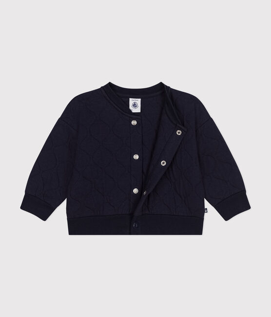 Baby-Teddyjacke aus gestepptem Doppeljersey blau SMOKING