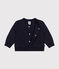 Baby-Teddyjacke aus gestepptem Doppeljersey blau SMOKING