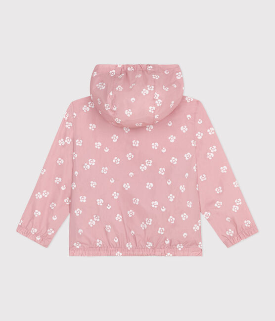 Kinder-Windjacke mit Blumenmuster rosa CHARME/weiss MARSHMALLOW