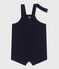 Kurzbeinige Baby-Latzhose aus einfarbigem Musselin-Stoff blau SMOKING
