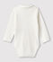 Baby-Body aus Bio-Baumwolle mit Kragen weiss MARSHMALLOW
