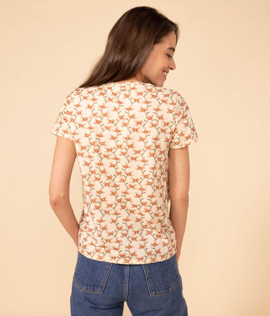 Damen-T-Shirt LE DROIT aus Baumwolle mit Rundhalsausschnitt weiss AVALANCHE/ MULTICO