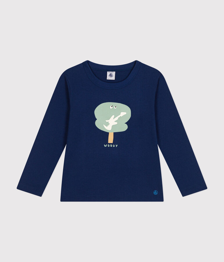 Lang&auml;rmeliges Kinder-T-Shirt aus feinem Jersey f&uuml;r Jungen blau