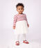 Langärmliges Kleid aus zwei Stoffen rot MILK/ AMARANTE