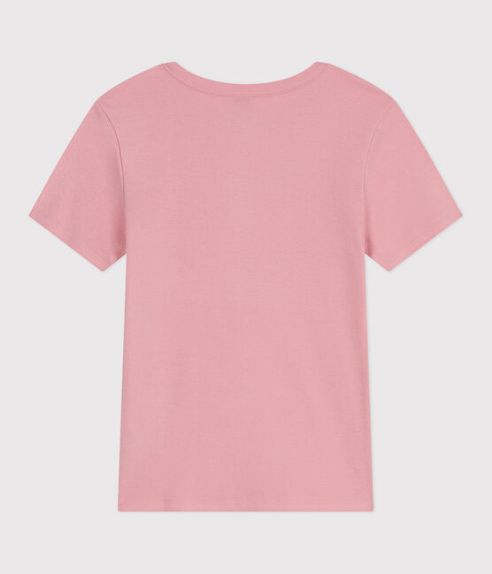 Damen-T-Shirt L'Iconique aus einfarbiger Baumwolle rosa CHARME