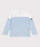 Langärmeliges Kinder-T-Shirt "Marinière" aus Baumwolle weiss MARSHMALLOW/blau ALASKA