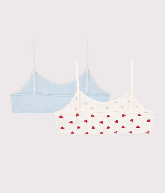 2er-Set Bustiers aus Bio-Baumwolle und Elastan mit rotem Herz-Motiv für Mädchen variante 1
