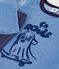 Kinder-Pyjama aus einfarbigem Nicki mit Motiv blau/blau