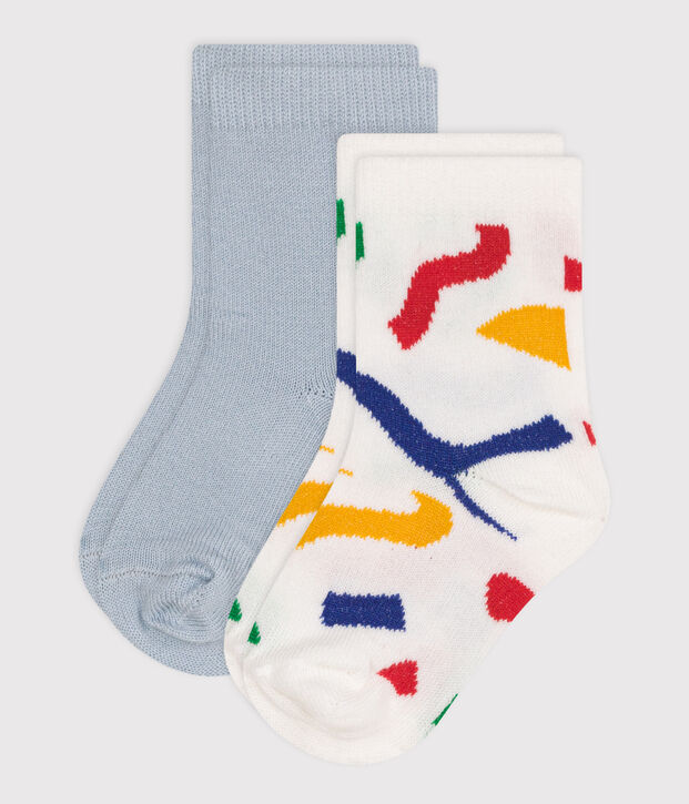 2 Paar Baby-Socken mit Printmotiv aus Baumwolle vielfarbig