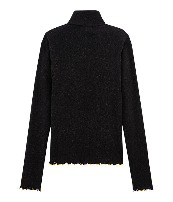 Unterziehpullover mit Glitzer für Damen schwarz NOIR/gelb OR