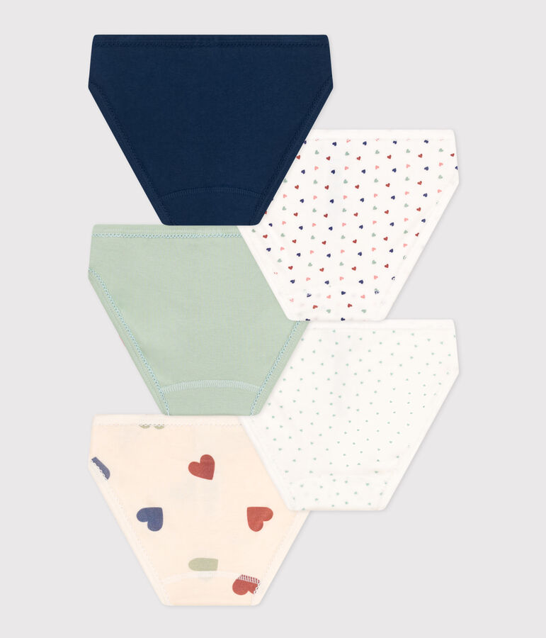 5er-Set-Slips aus Baumwolle f&uuml;r M&auml;dchen vielfarbig