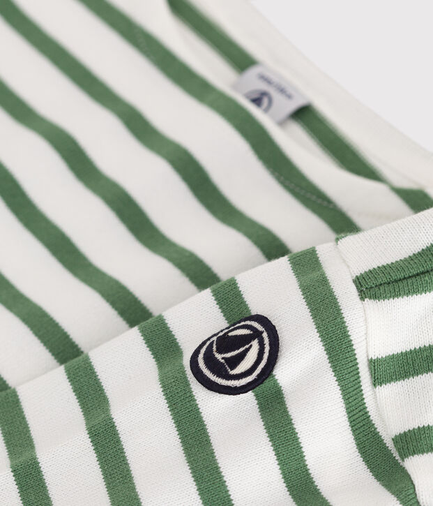 Lang&auml;rmeliges Kinder-Unisex Streifenshirt aus Baumwolle gr&uuml;n/gr&uuml;n