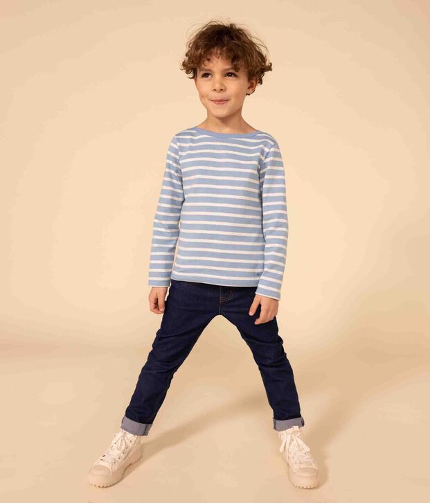 Kinder-Matrosenshirt aus Baumwolle f&uuml;r M&auml;dchen blau/beige