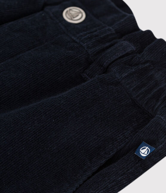 Kinder-Hose aus einfarbigem Fein-Cord blau SMOKING