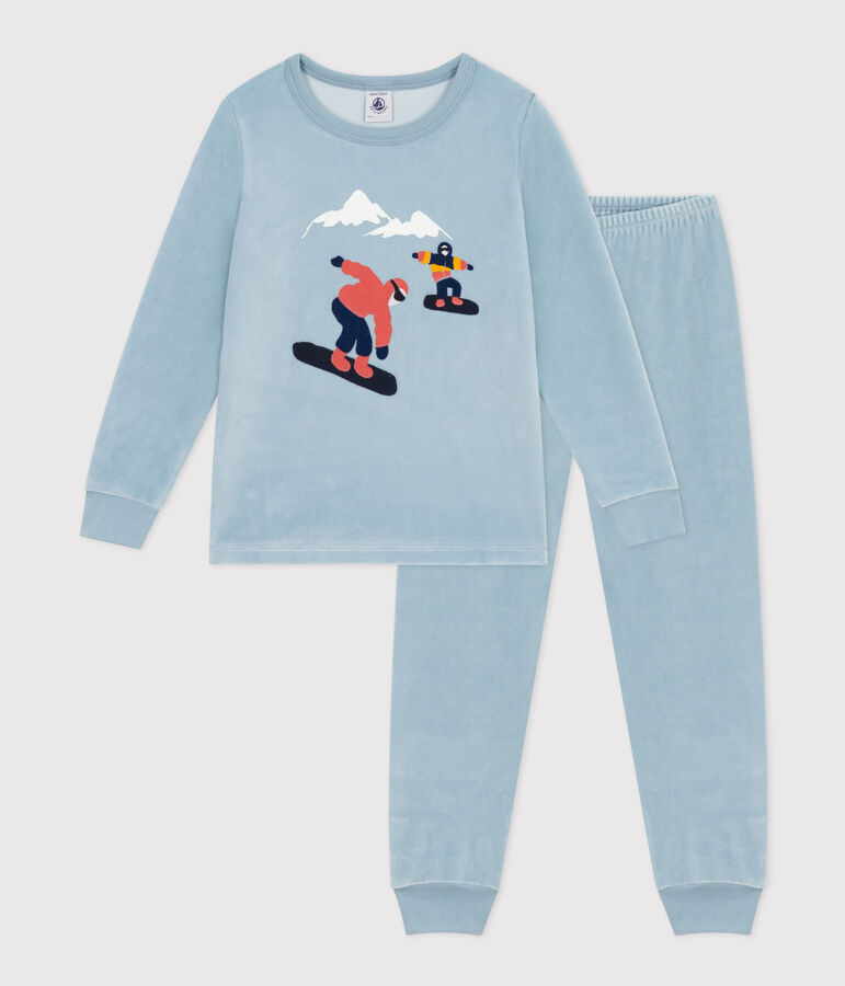 Kinderpyjama aus Nicki blau