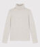 Warmes Damen-T-Shirt L’ICONIQUE mit Rollkragen grau BELUGA CHINE