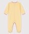 Gestreifter Baby-Strampler aus Bio-Baumwolle gelb ORGE/weiss MARSHMALLOW