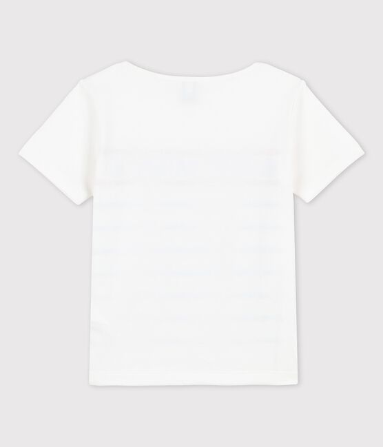 Baumwoll-T-Shirt für Mädchen und Jungen weiss MARSHMALLOW