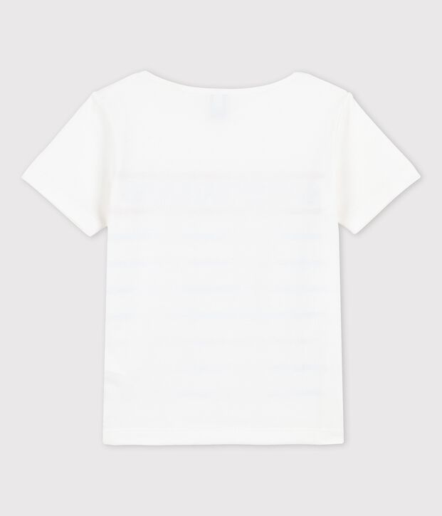 Baumwoll-T-Shirt f&uuml;r M&auml;dchen und Jungen weiss
