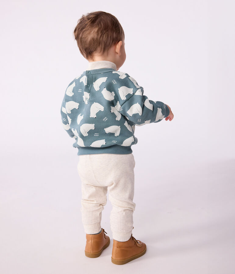Baby-Sweatshirt aus Baumwolle mit B&auml;rmotiv blau/vielfarbig