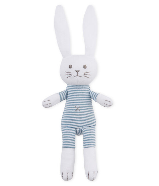 Baby-Kuschelhäschen aus Jersey blau FONTAINE/weiss MARSHMALLOW