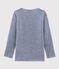 Langärmeliges T-Shirt aus Wolle und Baumwolle mit Ringelstreifen blau MEDIEVAL/weiss MARSHMALLOW
