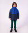 Halblanger Kinder-Parka im Colorblock blau/vielfarbig