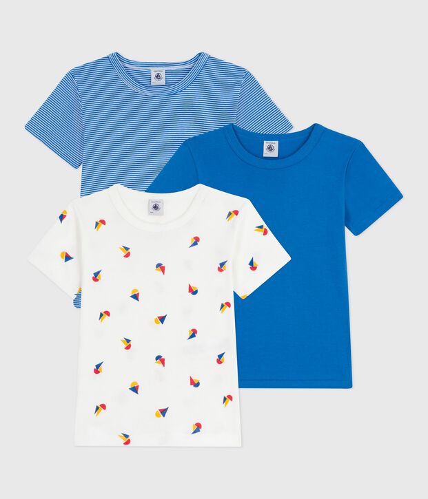 Set kurz&auml;rmelige Kinder-T-Shirts aus bedruckter Baumwolle vielfarbig