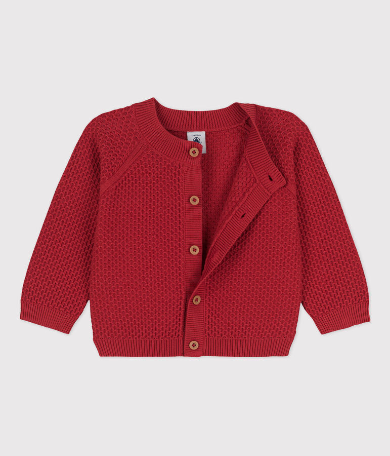 Baby-Cardigan aus Baumwollstrick rot