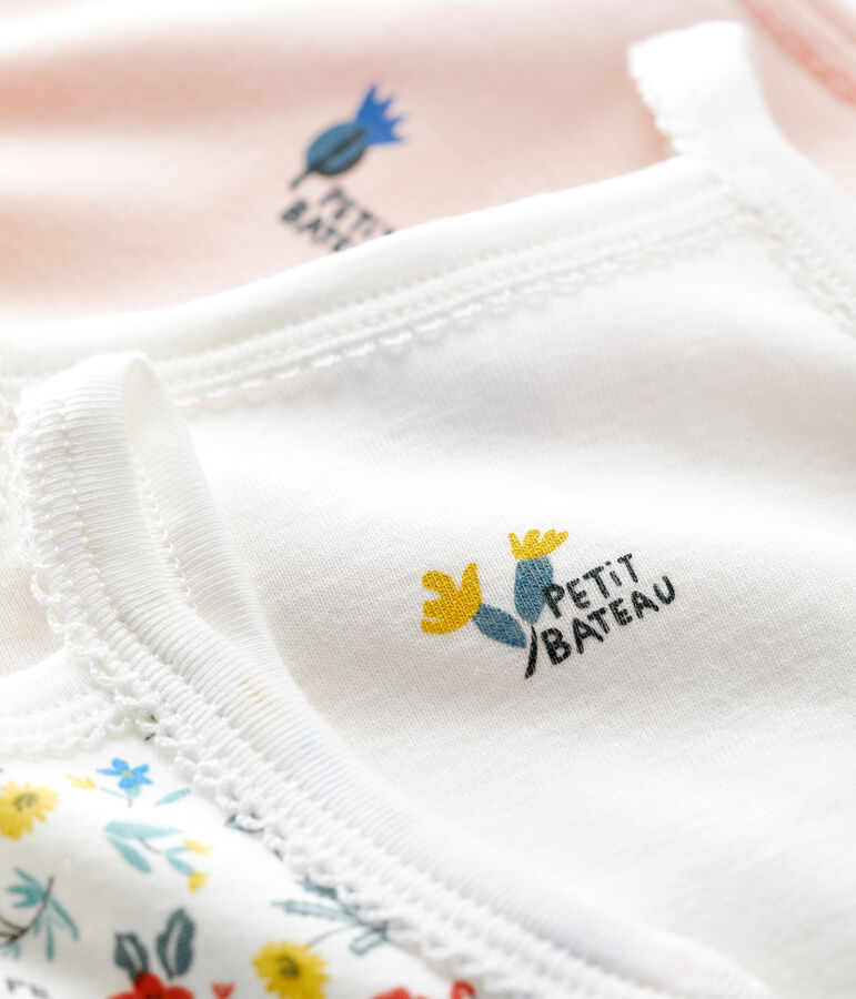 3er-Set gebl&uuml;mte Tr&auml;ger-Bodys aus Baumwolle vielfarbig