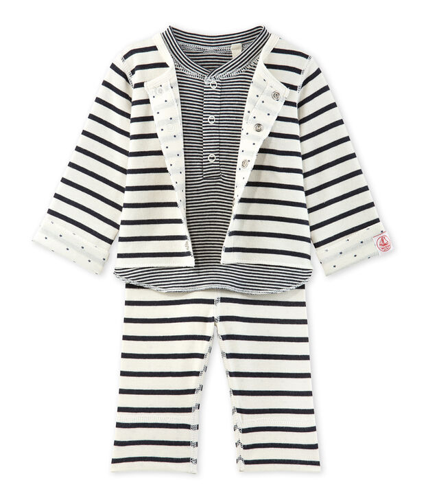 Ensemble b&eacute;b&eacute; 3 pi&egrave;ces r&eacute;versible weiss/blau