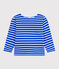 Langärmeliges Kinder-Unisex Streifenshirt aus Baumwolle blau PERSE/weiss MARSHMALLOW