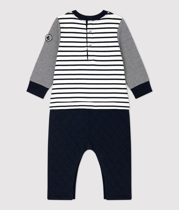 Baby-Overall weiss/blau