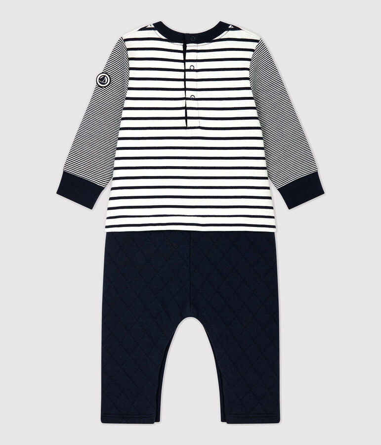 Baby-Overall weiss MARSHMALLOW/blau SMOKING