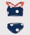 Kinder-Bikini mit Tupfen für Mädchen blau MEDIEVAL/weiss MARSHMALLOW