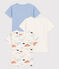 3er-Set kurzärmelige Baumwoll-T-Shirts mit Wolkenmotiv für Jungen variante 1