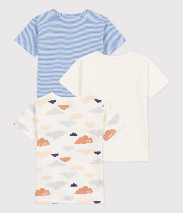 3er-Set kurz&auml;rmelige Baumwoll-T-Shirts mit Wolkenmotiv f&uuml;r Jungen vielfarbig