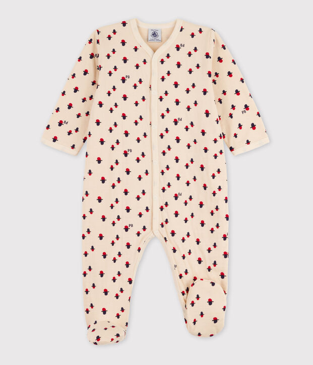 Bedruckter Baby-Strampler aus Doppeljersey naturfarben/vielfarbig