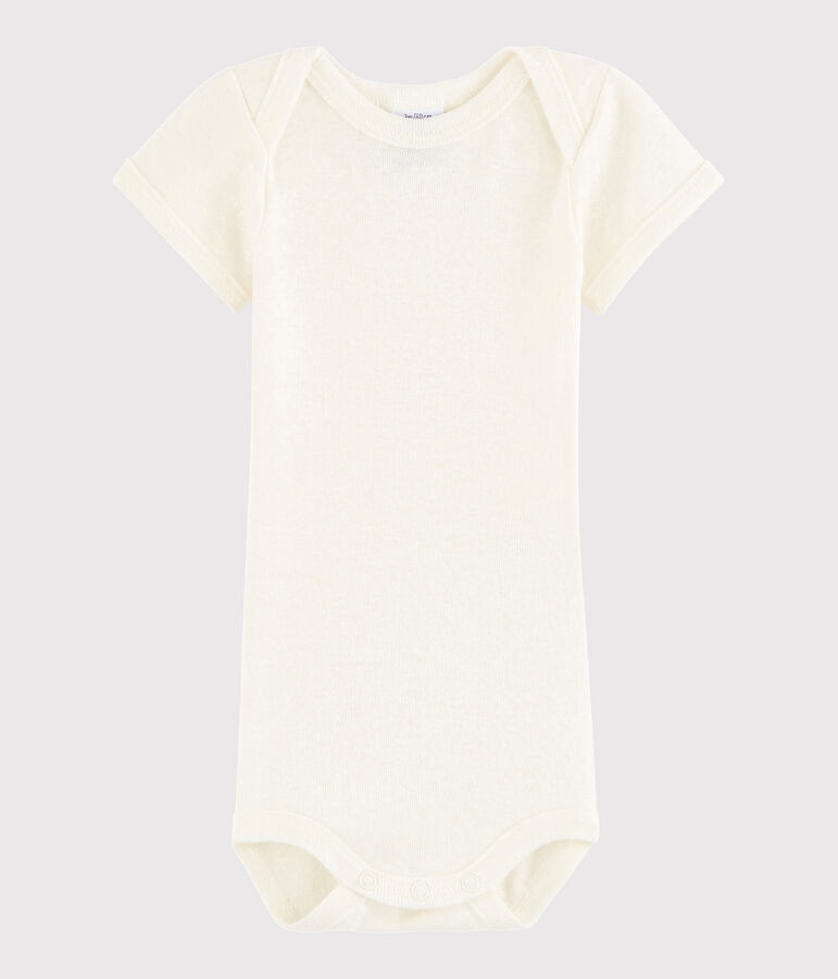 Kurz&auml;rmeliger Baby-Body M&auml;dchen/Jungen weiss