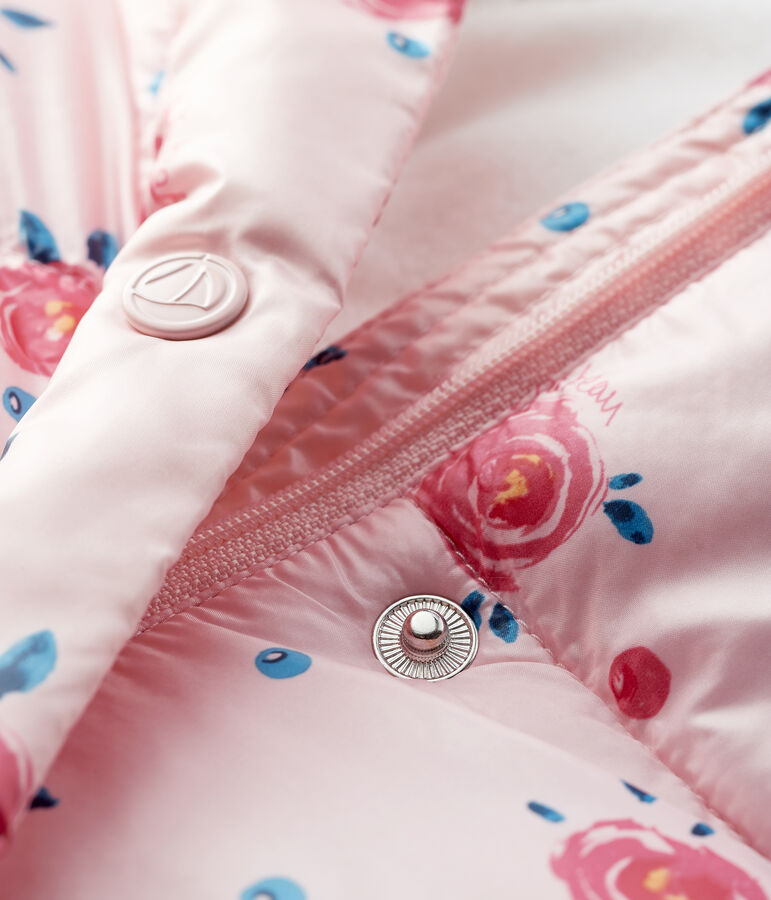 Gesteppter Baby-Anorak f&uuml;r M&auml;dchen rosa/vielfarbig
