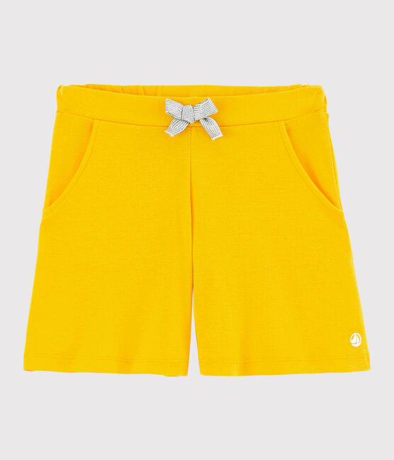 Kinder-Shorts aus Baumwolle für Mädchen gelb JAUNE